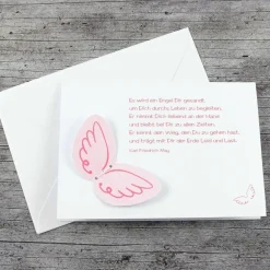 ABVERKAUF /// Klappkarte **Engelsflügel1** von ZWEIFARBIG Grußkarte Geburt Glückwunschkarte Flügel Geburtskarte