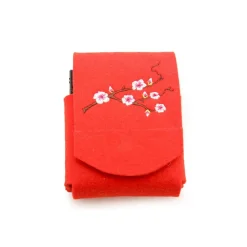 Abverkauf Zigarettenhülle Kirschblüte bestickt Wollfilz Hülle Zigaretten