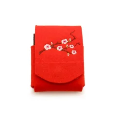 Abverkauf Zigarettenhülle Kirschblüte bestickt Wollfilz Hülle Zigaretten