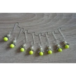 Acht Weihnachtsbaumanhänger Engel -NEON-gelb-weiß