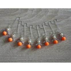 Acht Weihnachtsbaumanhänger Engel -NEON-orange-weiß