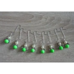 Acht Weihnachtsbaumanhänger Engel -NEON-grün-weiß