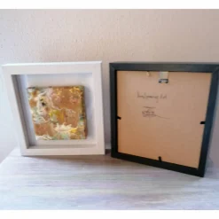 Acryl pouring art 2er-Set gerahmt