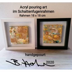 Acryl pouring art 2er-Set gerahmt