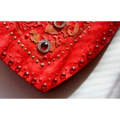 Acrylbild BAROCK IN ROT Herzbild Geschenk zu Valentinstag Muttertag Acrylbild Collage Bild auf herzförmigem Keilrahmen