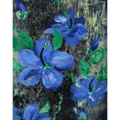 Acrylbild BLAUER HIBISKUS Acrylmalerei auf einem Keilrahmen abstrakte Blüten Wanddekoration blaues Bild