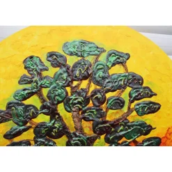 Acrylbild FEIGENBAUM Gemälde Malerei auf einem runden Keilrahmen abstrakte Kunst abstrakter Baum