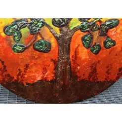 Acrylbild FEIGENBAUM Gemälde Malerei auf einem runden Keilrahmen abstrakte Kunst abstrakter Baum