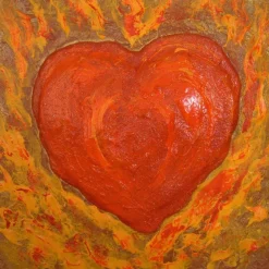 Acrylbild FLAMMENDES HERZ Herzbild auf einem Keilrahmen Geschenk zu Valentinstag Muttertag Acrylmalerei