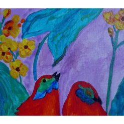 Acrylbild FRÜHLINGSBOTEN Gemälde Wandbild Keilrahmen Leinwand Malerei Vögel