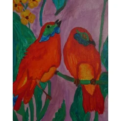 Acrylbild FRÜHLINGSBOTEN Gemälde Wandbild Keilrahmen Leinwand Malerei Vögel