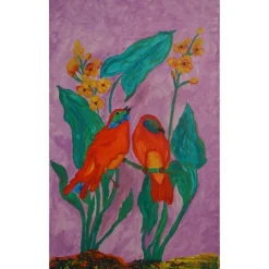 Acrylbild FRÜHLINGSBOTEN Gemälde Wandbild Keilrahmen Leinwand Malerei Vögel