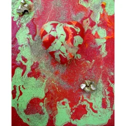 Acrylbild FRÜHLINGSHERZ Acrylmalerei Geschenk zu Valentinstag Muttertag abstraktes Herzbild Collage