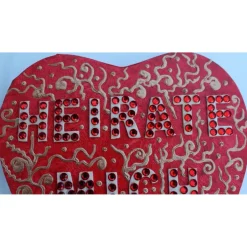 Acrylbild HEIRATE MICH Herz Herzbild Acrylbild Collage Bild auf herzförmigem Keilrahmen Heiratsantrag