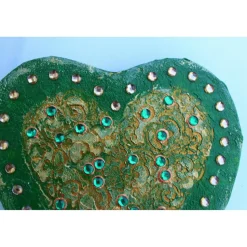 Acrylbild HERZBILD IN GRÜN  Gemälde Malerei herzförmiges Gemälde Geschenk grünes Bild abstrakte Kunst Acrylmalerei Herz