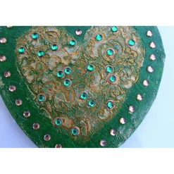 Acrylbild HERZBILD IN GRÜN  Gemälde Malerei herzförmiges Gemälde Geschenk grünes Bild abstrakte Kunst Acrylmalerei Herz