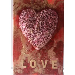 Acrylbild  Herzbild LOVE Geschenk zu Valentinstag Muttertag Acrylbild Collage Bild auf einem Keilrahmen