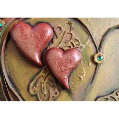 Acrylbild HERZSPIEL Collage Herz 3D-Gestaltung Herzbild  zu Valentinstag oder Muttertag Mixed Media