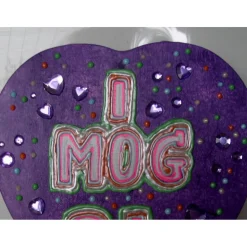 Acrylbild I MOG DI Herzbild zum Valentinstag Muttertag Collage Bild auf herzförmigem Keilrahmen