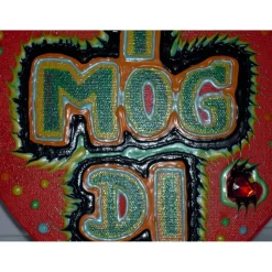 Acrylbild I MOG DI Herzbild zum Valentinstag Muttertag Collage Bild auf herzförmigem Keilrahmen