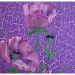 Acrylbild MOHNHERZ Gemälde Malerei herzförmiges Gemälde Geschenk zum Muttertag Valentinstag Kunst Acrylmalerei Herz