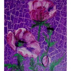 Acrylbild MOHNHERZ Gemälde Malerei herzförmiges Gemälde Geschenk zum Muttertag Valentinstag Kunst Acrylmalerei Herz