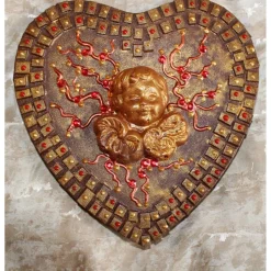 Acrylbild SCHUTZENGELCHEN Collage auf einem herzförmigen Keilrahmen Geschenk Muttertag Geburtstag Schutzengel