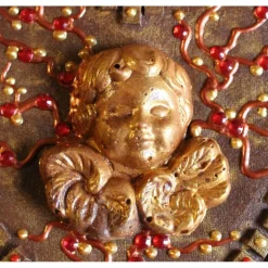 Acrylbild SCHUTZENGELCHEN Collage auf einem herzförmigen Keilrahmen Geschenk Muttertag Geburtstag Schutzengel