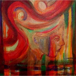 Acrylbild SEHNSUCHT Malerei Gemälde Acrylgemälde auf einem Keilrahmen Handgemalt Unikat abstrakte Malerei Herzbild