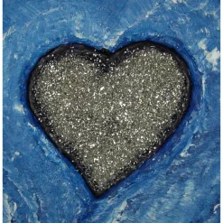 Acrylbild SILBERHERZ Gemälde Malerei  Gemälde Geschenk abstrakte Kunst Acrylmalerei Herz