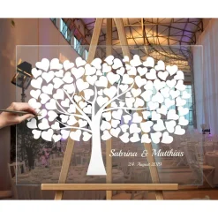 Acrylglas Hochzeitsgästebuch Hochzeitsgeschenk Herz Vogel Gästebuch