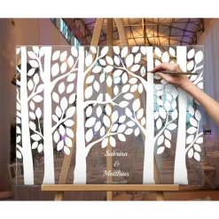Acrylglas Hochzeitsgästebuch Hochzeitsgeschenk Wald Gästebuch