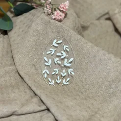 Acrylglas-Ei „Blättermuster“ – Filigrane Osterdeko mit elegantem UV-Druck
