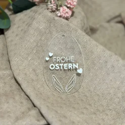 Acrylglas-Ei „Frohe Ostern“ – Edle Osterdeko mit UV-Direktdruck