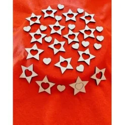 Advent Weihnachtssterne mit Herz 32tlg Tischdekoration Tischstreu Streu zum Basteln gestalten Streudeko DIY