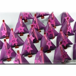 Adventkalender PURIST mit gestickten Zahlen, 24 Pyramiden Säckchen für Kinder und Erwachsene, Weihnachten, Advent