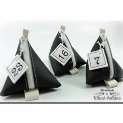 Adventkalender PURIST mit gestickten Zahlen, 24 Pyramiden Säckchen für Kinder und Erwachsene, Weihnachten, Advent