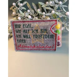 Adventkalender to Go, Geschenk bestickt, mit einem Blister, Mini- Adventskalender, Weihnachten ,Mitbringsel, Sofortkauf