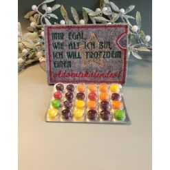 Adventkalender to Go, Geschenk bestickt, mit einem Blister, Mini- Adventskalender, Weihnachten ,Mitbringsel, Sofortkauf
