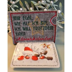 Adventkalender to Go, Geschenk bestickt, mit einem Blister, Mini- Adventskalender, Weihnachten ,Mitbringsel, Sofortkauf