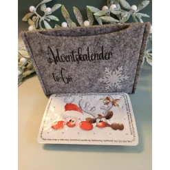 Adventkalender to Go, mit Blister, Mini-Kalender ,Geschenk ,Mitbringsel, Sofortkauf,Weihnachten,Personalisierbar