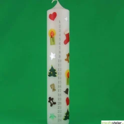 Adventkalenderkerze 24 Tage Countdown – Handverzierte Weihnachtskerze personalisierbar, Adventdeko, Adventsgeschenk