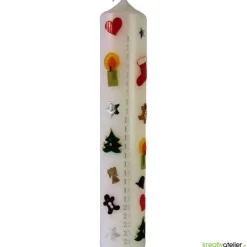Adventkalenderkerze 24 Tage Countdown – Handverzierte Weihnachtskerze personalisierbar, Adventdeko, Adventsgeschenk
