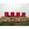 Adventsbalken aus Holz mit roten Kerzen / Adventskranz / Adventsgesteck / Adventsdeko / Adventsschmuck / Weihnachtsdeko