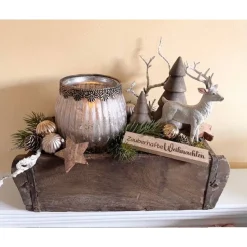 Adventsgesteck in alter Ziegelform – Shabby-Look & natürliche Weihnachtsdeko