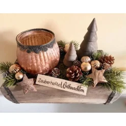 Adventsgesteck in alter Ziegelform – Shabby-Look & natürliche Weihnachtsdeko