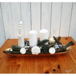 Adventsgesteck Kerzengesteck Weihnachtsdeko länglich