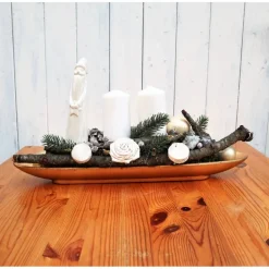 Adventsgesteck Kerzengesteck Weihnachtsdeko länglich