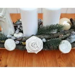 Adventsgesteck Kerzengesteck Weihnachtsdeko länglich