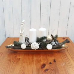 Adventsgesteck Kerzengesteck Weihnachtsdeko länglich